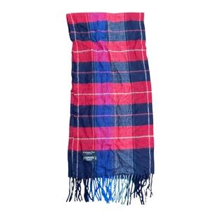 Christian Dior Red and Blue Plaid Scarf